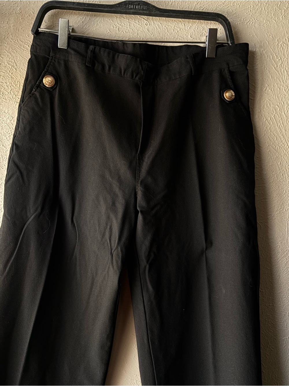 Black Men’s Dress Pants with Decorative Gold Buttons